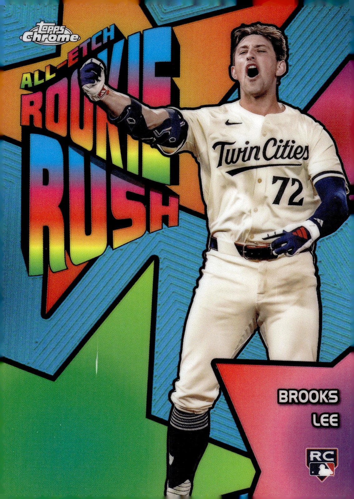 2025 Topps Chrome #CERR-1 Brooks Lee Chrome All-Etch Rookie Rush