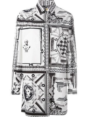 NEW VERSUS VERSACE x ANTHONY VACCARELLO Iconic BAROQUE Cotton Long Shirt IT-38