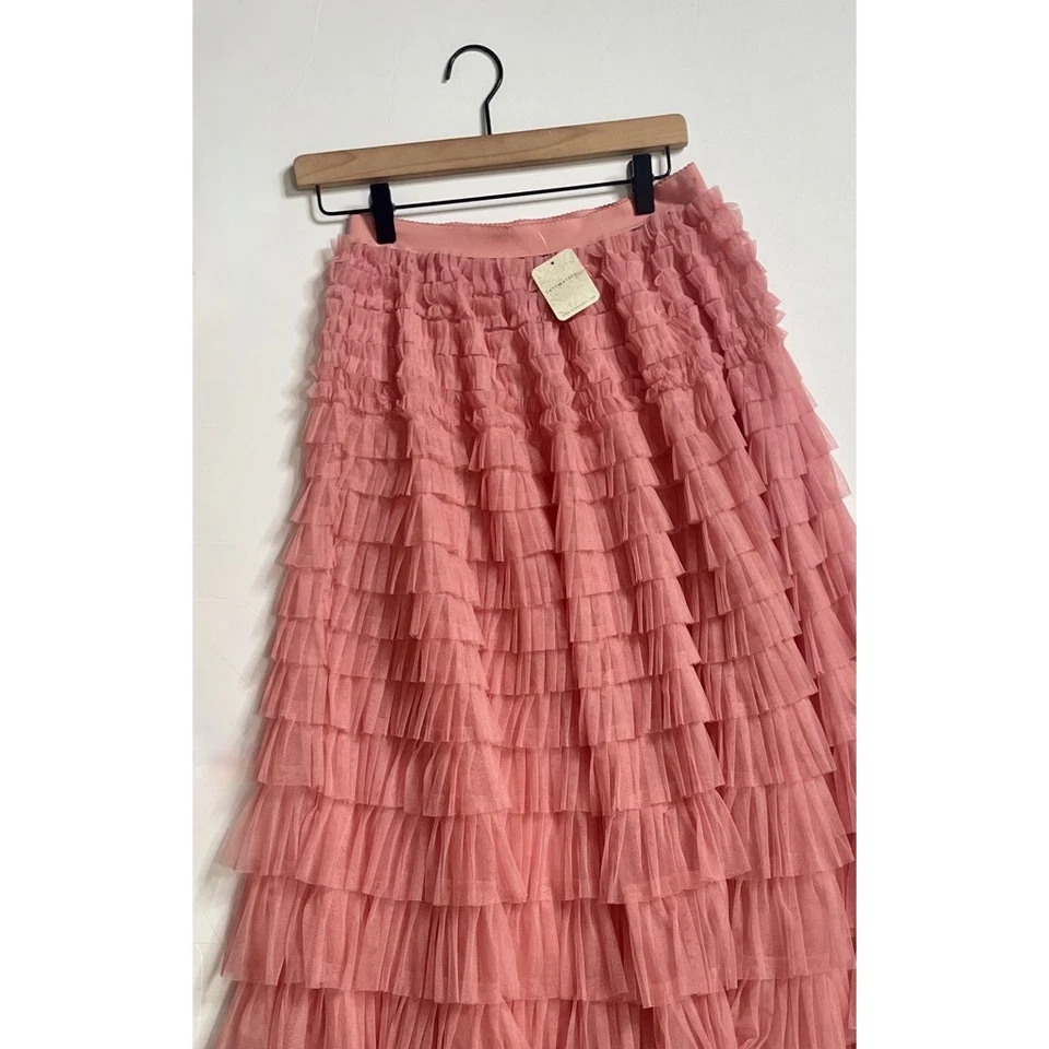 Novo com etiquetas!! Saia Maxi Slip FREE PEOPLE Intimately Return Of The Ruffle Camadas X-Pequena - Imagem 3 de 4