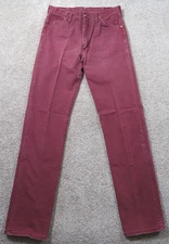 VTG Wrangler Jeans Men's 34x36 Red Burgundy 13MWZCW Cowboy Cut Made in USA Rodeo