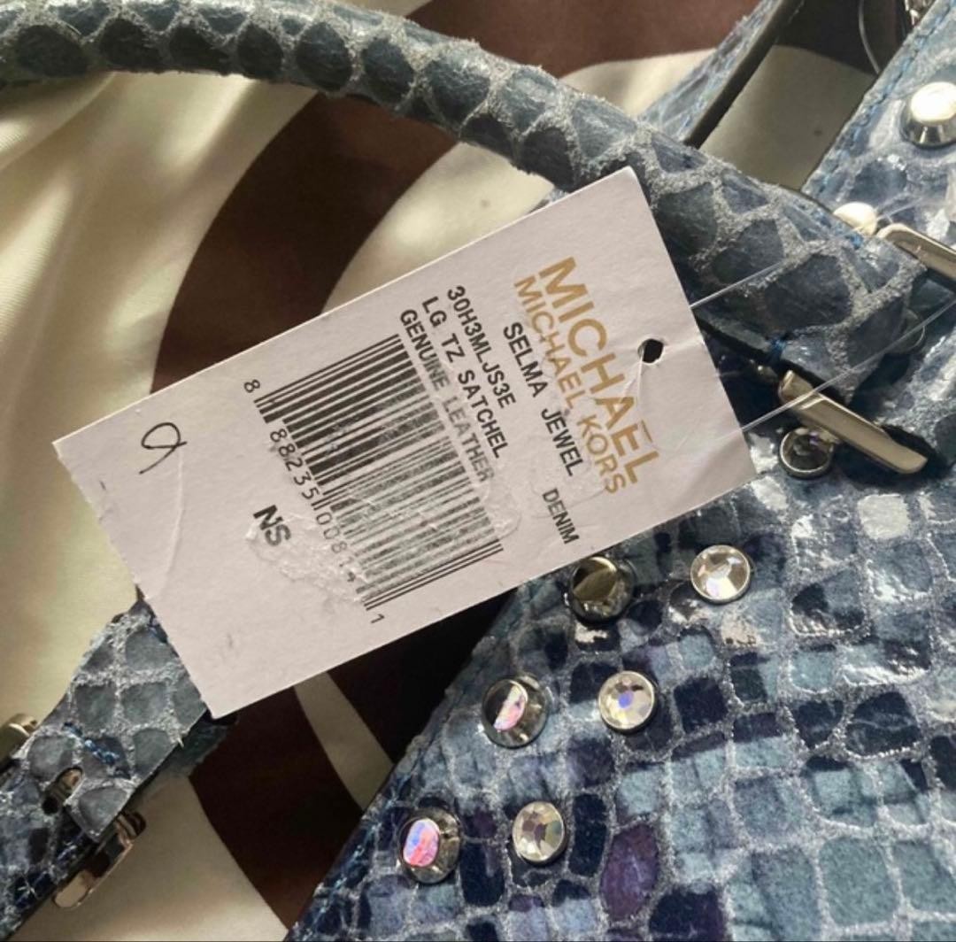 Michael Kors Python Satchel Bag with Studs & Rhin… - image 7