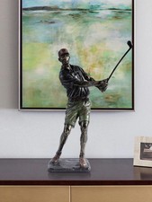Luxury Golfer Statue - 15" Professional Swing Sculpture for Office Decor