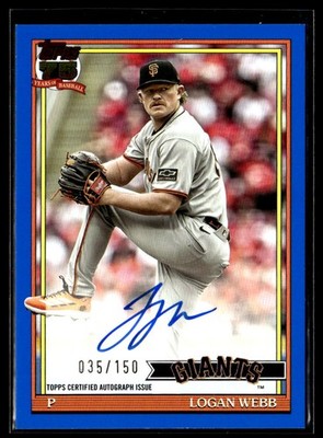 2026 Topps MLB Series 1 #91A-WEB Logan Webb 1991 On Card Auto Blue /150 Giants