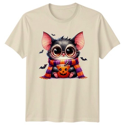 Süße Halloween Kreatur Schal Kürbis Tasse Männer Frauen Grafik T-Shirt