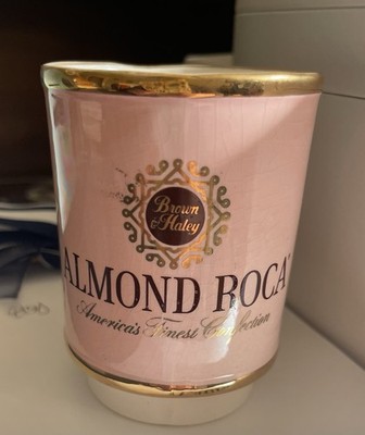 Brown & Haley Almond Roca Pink Gold Ceramic Coffee Mug Advertising 1979