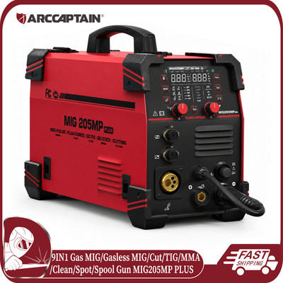 ARCCAPTAIN MIG205MP PLUS MIG Welder 9 IN 1 iControl MIG/Cut/TIG/Stick/Clean/Spot