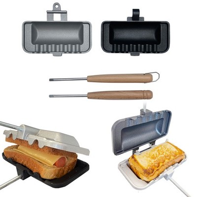 Für Gasherde Antihaft Sandwichpfanne Hot Dog Grill Maschine Zweifarbige Platten