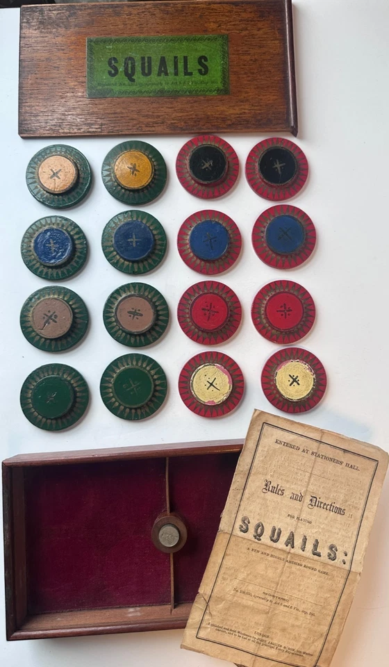 1857 SQUAILS John Jaques antique table bowls type game Rare - Image 2 of 4