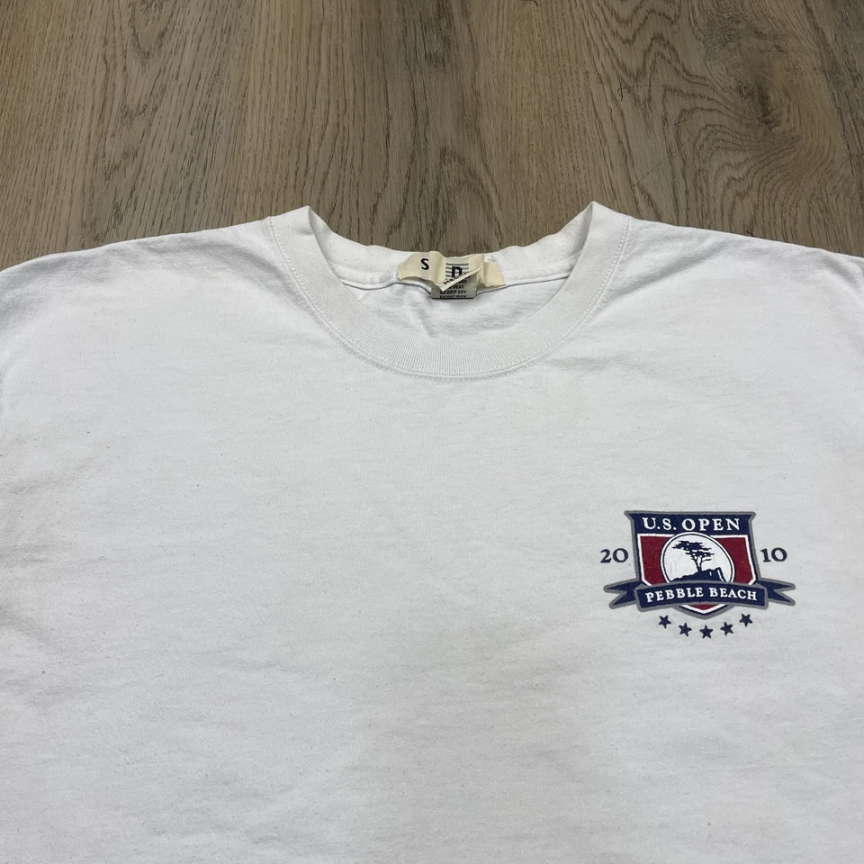 2010 US Open Pebble Beach Shirt Mens Medium White History Champions Golf USA - Imagem 2 de 4