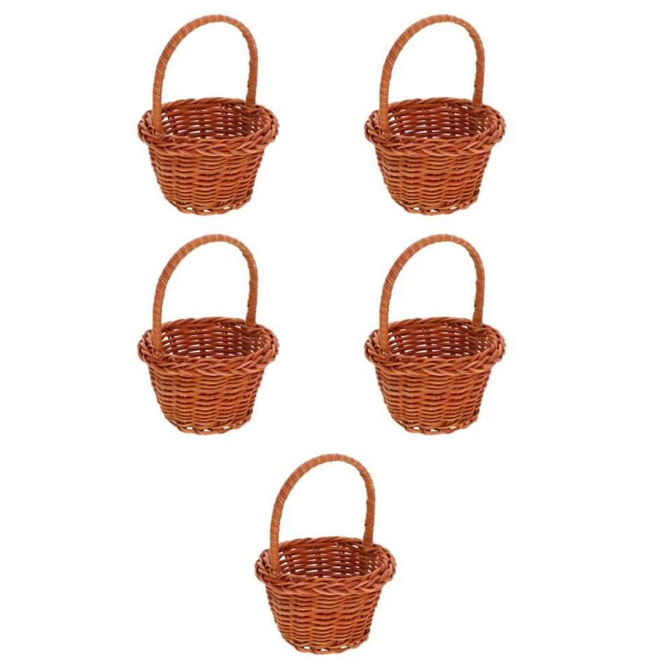 Set of 5 Mini Picknickkorb Aufbewahrungskorb Miniaturspeicherkorb - Bild 3 von 4