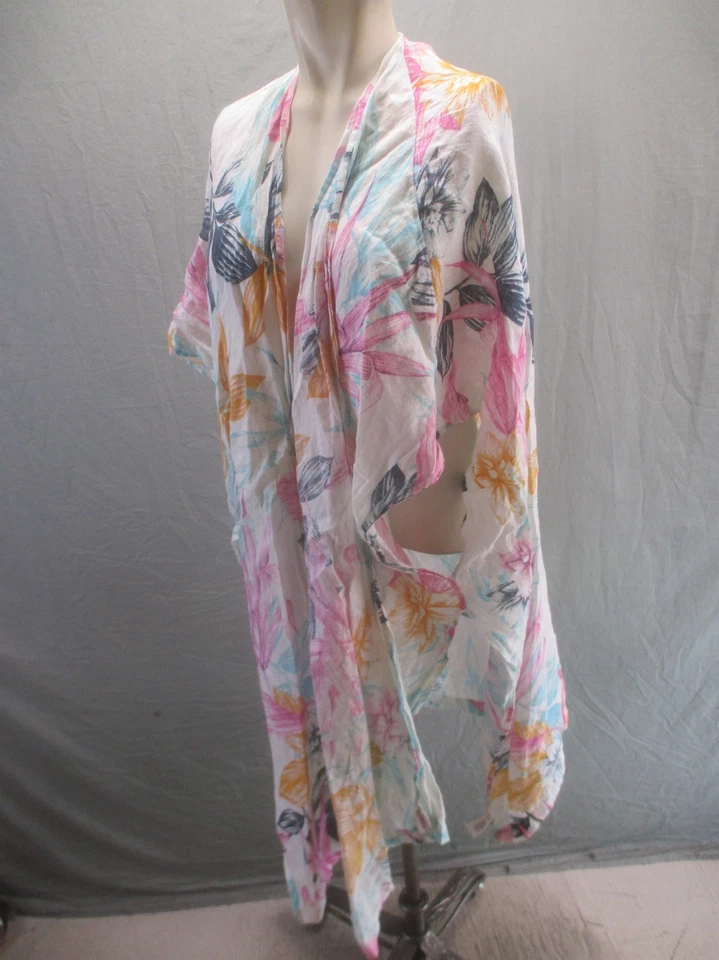C&C California Talla Única Mujer Multicolor Floral 100% Lino Natación Cubre 512 Foto 3 de 4