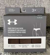 Under Armour Women's 3-Pack Pure Stretch No Show Thong Underwear Size XL NWT 