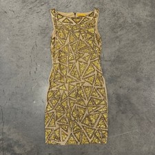 Vintage Y2K Alice + Olivia Hanlin Fully Sequined Embellished Tank Sheath Dress S