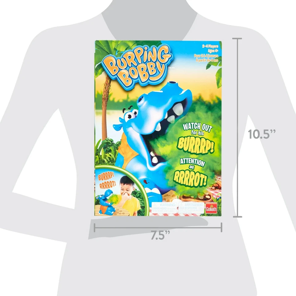 Burping Bobby Hippo Game by Goliath 2-4 Players, Ages 4+ - Image 4 of 4