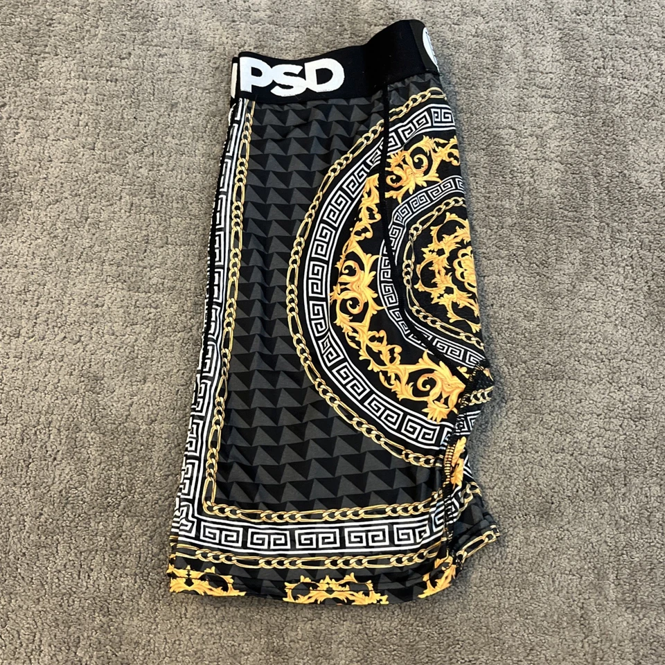 Calzoncillos boxer PSD de rendimiento mediano M ropa interior negro y dorado leopardo nuevos Foto 3 de 4