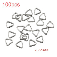 100Pcs 6 7 8 10Mm Stainless Steel Triangle Open Jump Ring Split Rings Connectors