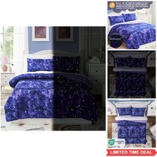 5 Piece Twin Comforter Set Glow in The Dark Galaxy Kids Bedding with Sheets