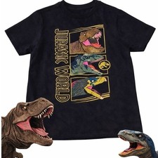 Universal Studios Jurassic World Dino Graphic T-Shirt Boys Size 8 Black