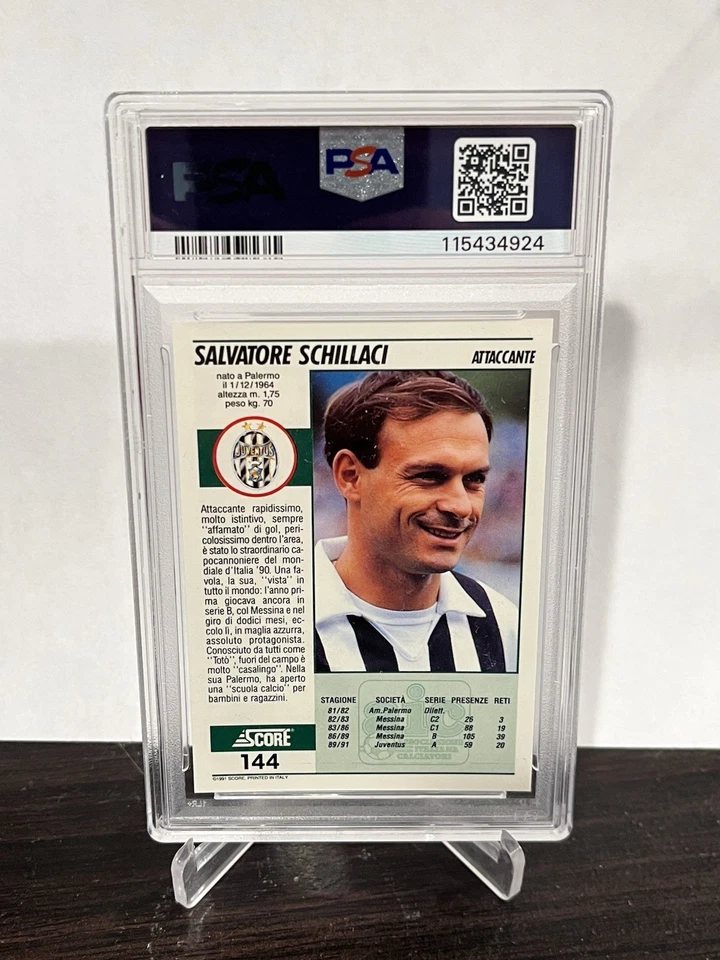 1991-92 Score Italian - Salvatore Schillaci #144 RC PSA 9 - Image 2 of 2