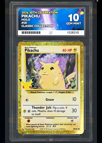 Pokemon TCG 2026 Classic Collection Pikachu 58/102 Holo - ACE 10 Perfect Subs