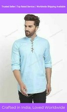 Indian Traditional Mens Shirt Long Sleeve Own Bollywood Casual Shirt Kurta