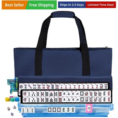 American Mahjong Tile Set, American Mahjong Set Complete with Bag, 166 White ...