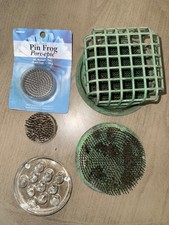 5 VTG Metal Flower Frogs Floral Arrangement Spikes/Pins  Cage