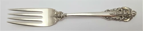 Genuine Wallace Sterling Silver Grande Baroque Dessert Fork 6 1/2" Silverware