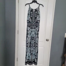 Beige by Eci romper jumpsuit size 8 women's black and blue