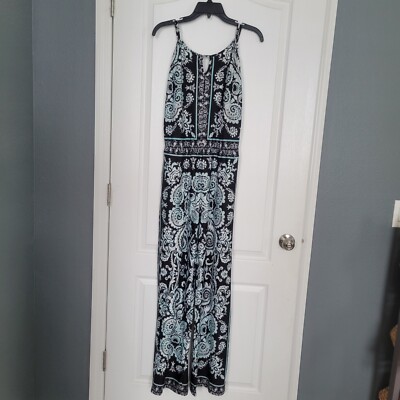 Beige by Eci romper jumpsuit size women's black and blue