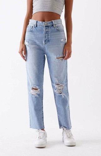 High Waisted Straight Leg Jeans - Size 