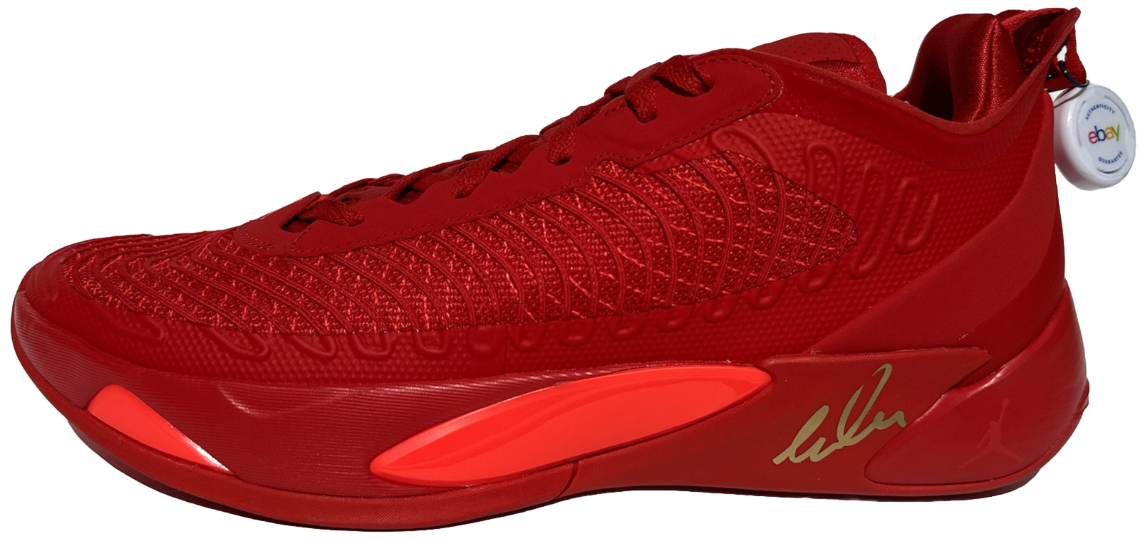 Luka Doncic Autographed Signed Dallas Mavericks #77 JORDA LUKA 1 RED MAVERICKS BASKETBALL SHOES PSA/DNA 