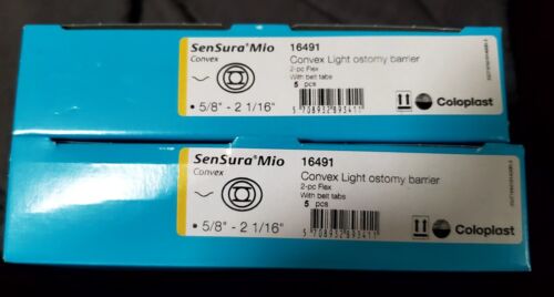 COLOPLAST 16491 SENSURA MIO CONVEX LIGHT OSTOMY BARRIER 2 Boxes Of 5 (10 Total)