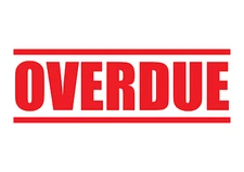 OVERDUE Rubber Stamp, Self-Inking Office Stamps 4 sizes, 5 colours 