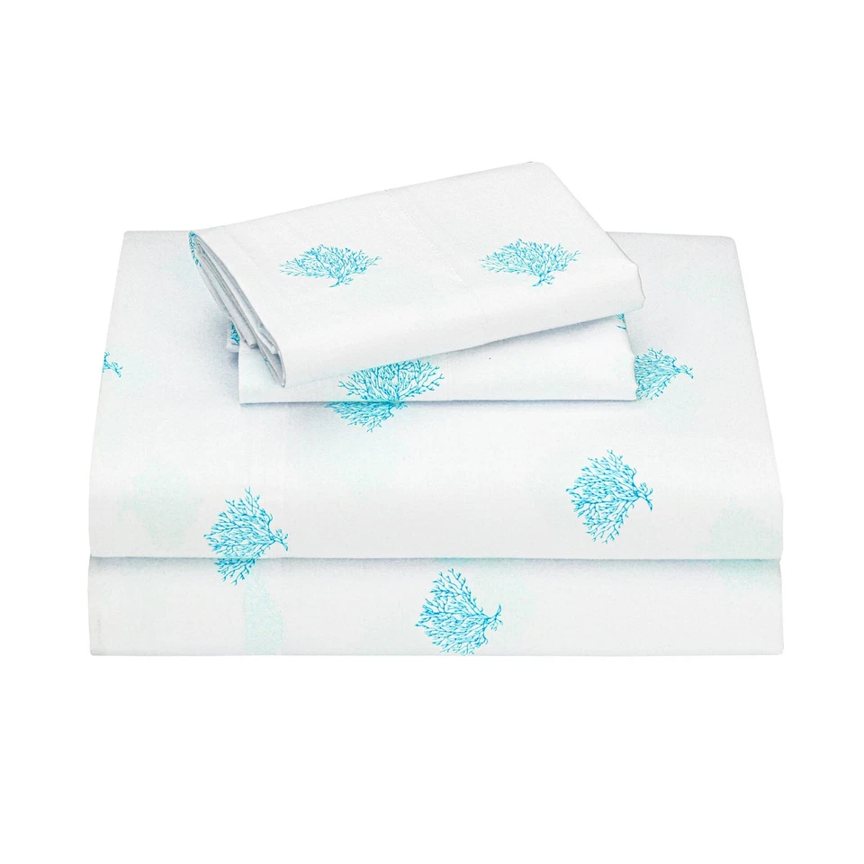 4-Piece Bed Sheet Set 100% Cotton Flat Fitted Sheets queen sheet set deep pocket - Image 4 of 4