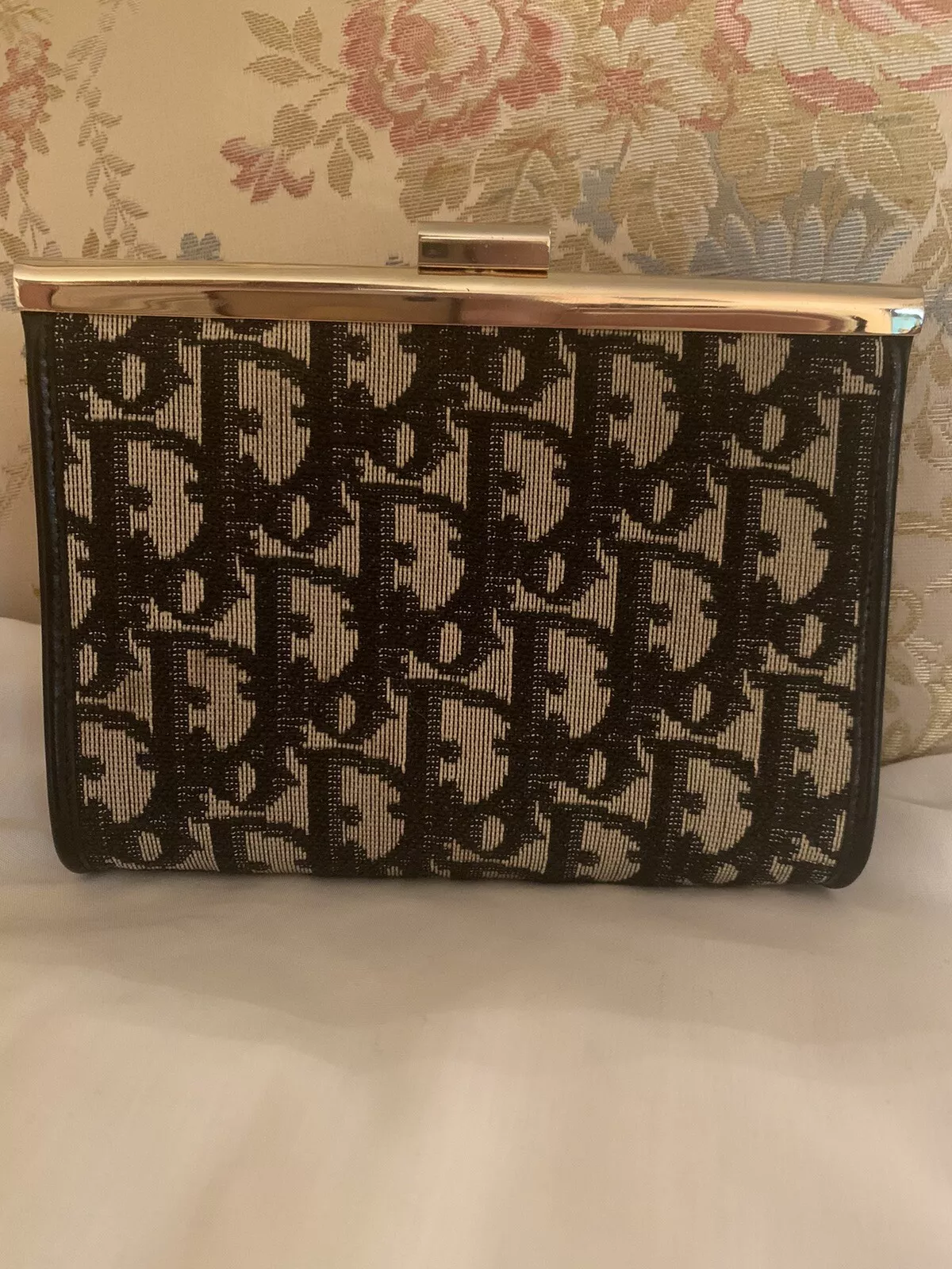 Embrayage Kisslock vintage authentique Christian Dior monogramme