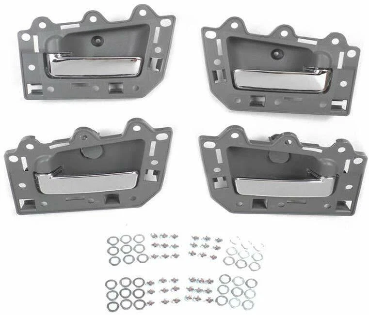 Conjunto de 4 maçanetas internas para Jeep Grand Cherokee 2005-2011, cinza e cromado - Imagem 2 de 3