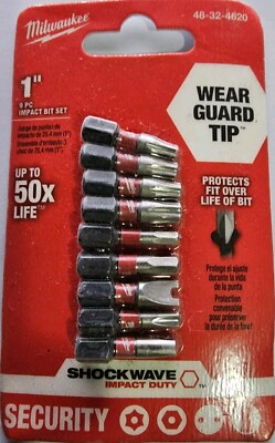 Milwaukee SHOCKWAVE Impact Duty Alloy Steel Security Screw Driver Bit Set (9-Pie