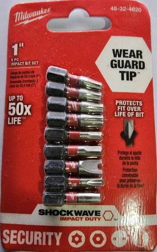 Milwaukee SHOCKWAVE Impact Duty Alloy Steel Security Screw Driver Bit Set (9-Pie