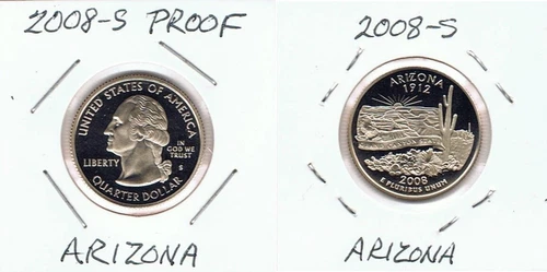 2008-S 50 State Quarters Arizona Proof — photo from the most recent tracked eBay sale