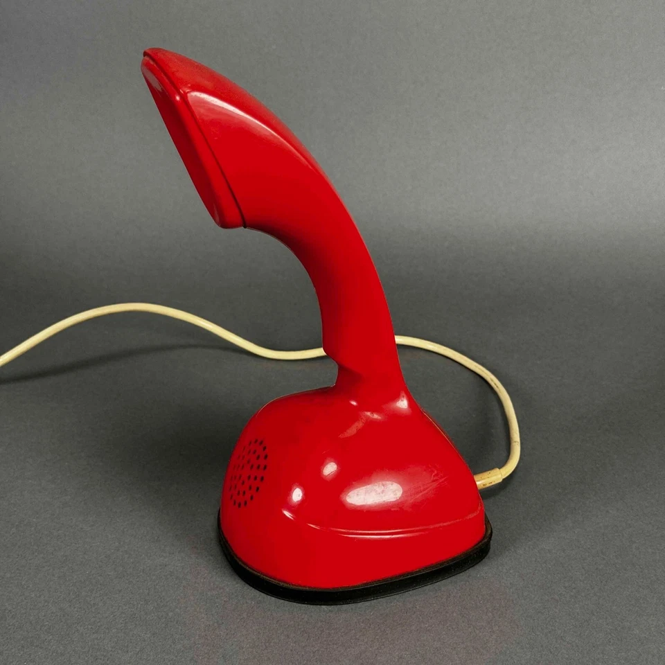 Teléfono de escritorio giratorio vintage años 60 Ericofon Cobra North Electric Co. rojo Foto 3 de 4