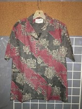 Vintage Andrade Hawaiian print men's shirt made in USA M 44"