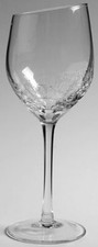 Pier 1 Crystal ANGLED RIM CRACKLE White Wine Goblet 8 7/8" Retired EXCELLENT