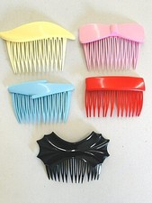 Vintage Goody Hair Combs Lot of 4 and 1 Red Modele Depose Comb Made in USA