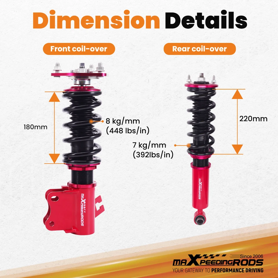 Kit de descenso de bobinas MaXpeedingrods para amortiguadores Nissan 240SX S13 89-94 Foto 4 de 4