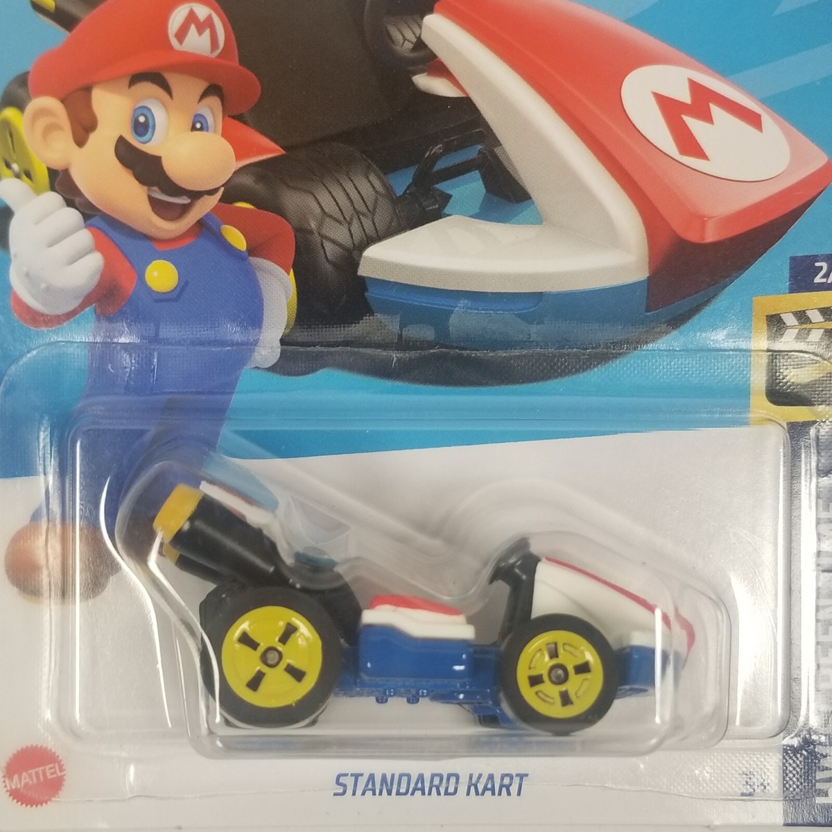 Hot Wheels Mario Kart Standard Kart HW Screen Time Red White Blue