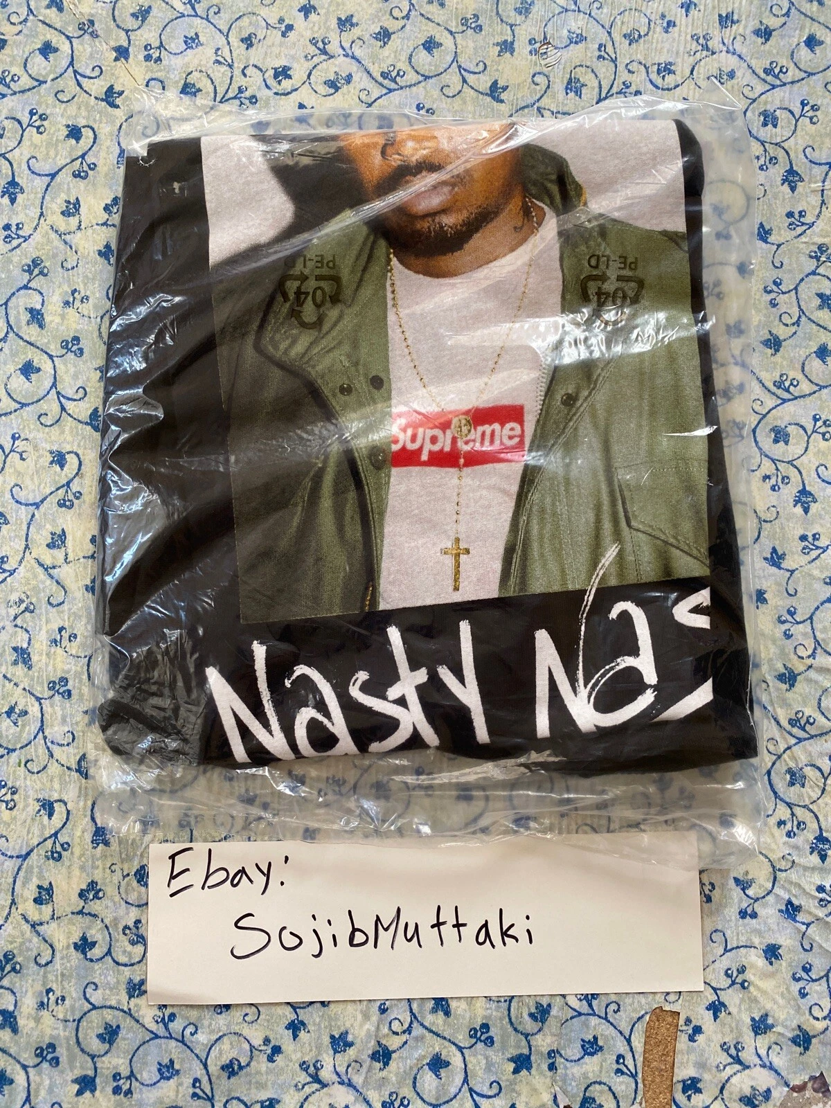 Tee shirt 100 % authentique Supreme FW17 Nasty Nas   Noir Taille Moyenne