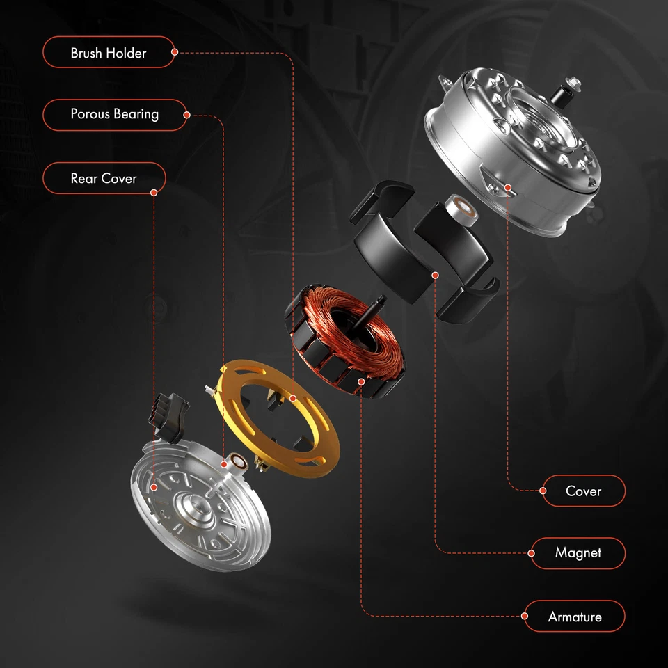 Motor ventilador radiador para Ford Mustang Tempo Thunderbird Escort Mercury Oldsmobile Foto 4 de 4