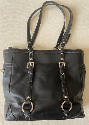 Coach Gallery Lunch Tote Black Leather Purse Handbag H0820-F11524