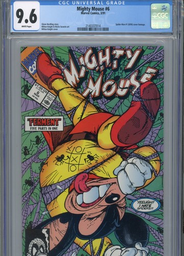 MIGHTY MOUSE #6 NM 9.6 CGC KNIGHT ART AND COVER SPIDERMAN #1 1990 COVER HOMAGE